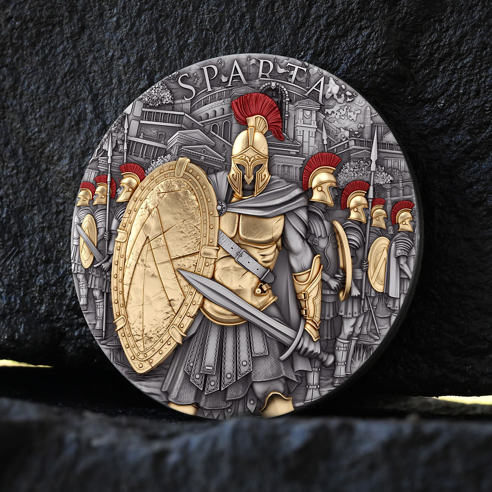 Miniature : SPARTA 2 Oz High Relief Silver Coin 2000 Francs Cameroon 2023