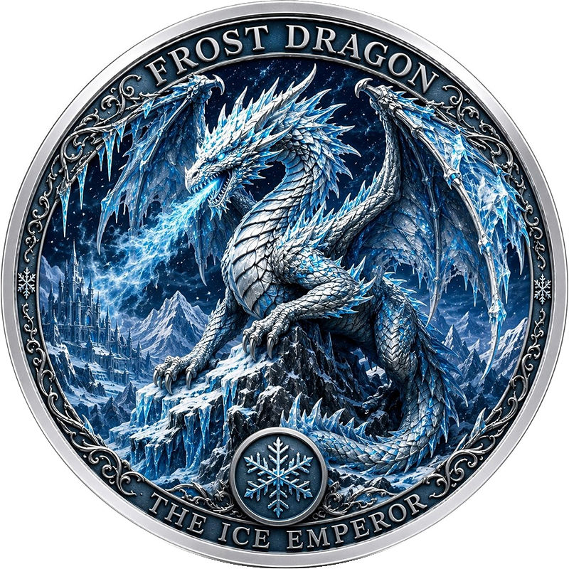 Miniatura: Frost Dragon: The Ice Emperor - 1kg .999 High Relief Copper Coin 2026
