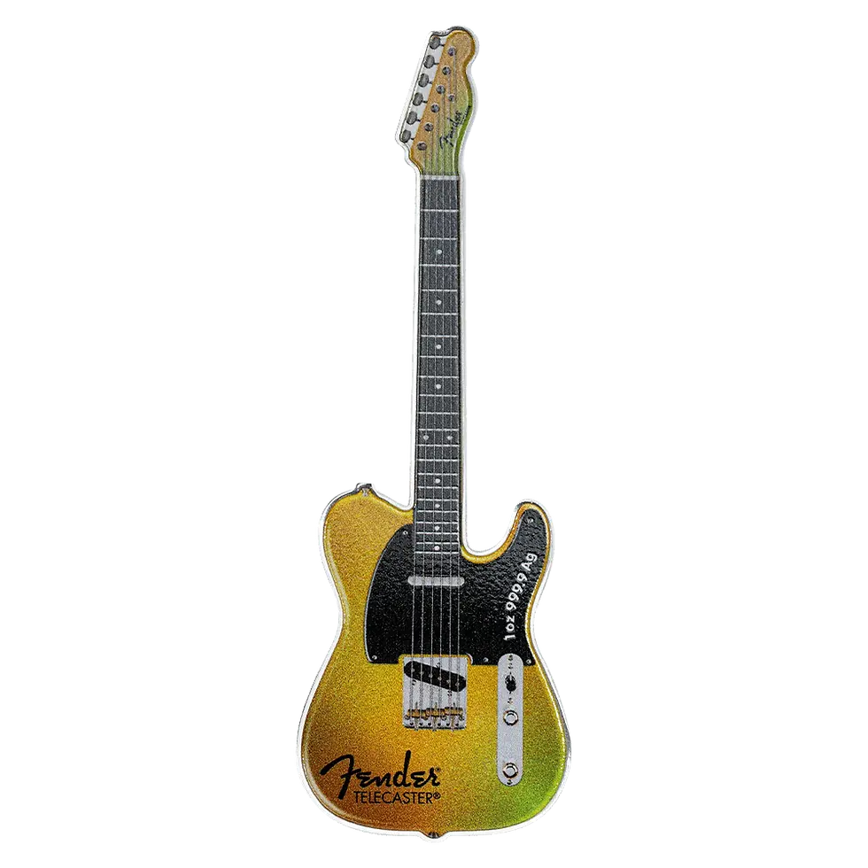 Miniatura: 2026 Solomon Islands Fender Telecaster 75th Ann. 1 oz Silver Coin Blind Box