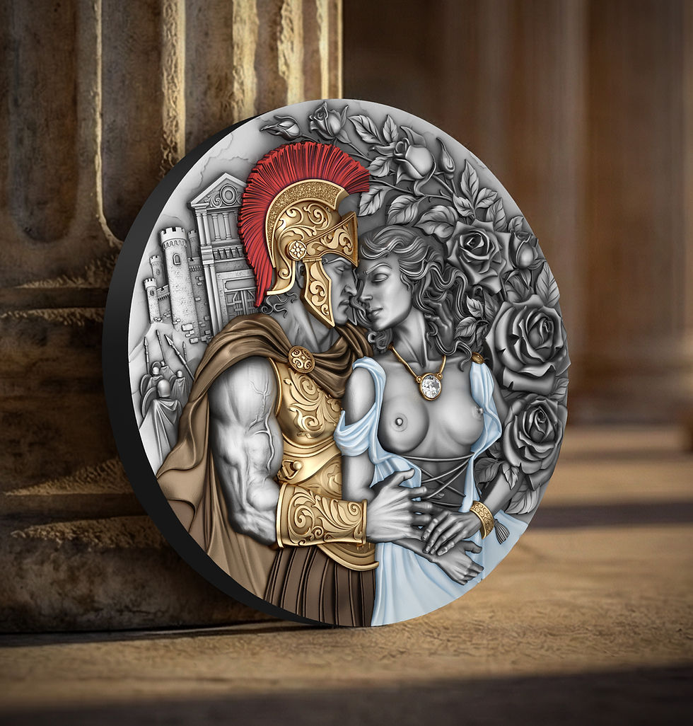 Miniature : Ares & Aphrodite 2oz .999 Silver Coin with Diamond 2000 Francs CFA cameroon 2026