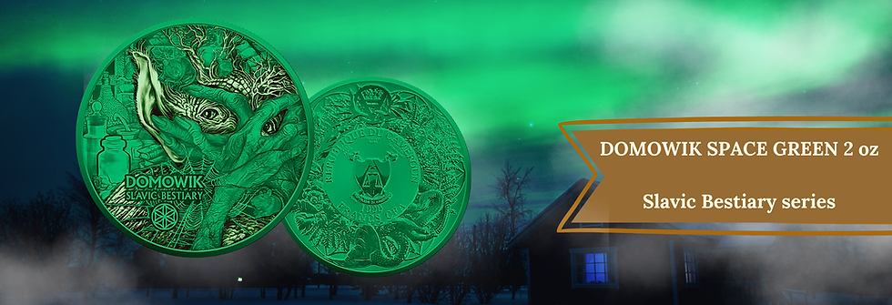 Miniatura: SPACE GREEN DOMOWIK: Slavic Bestiary 2 Oz Silver Coin 1000 Francs Cameroon