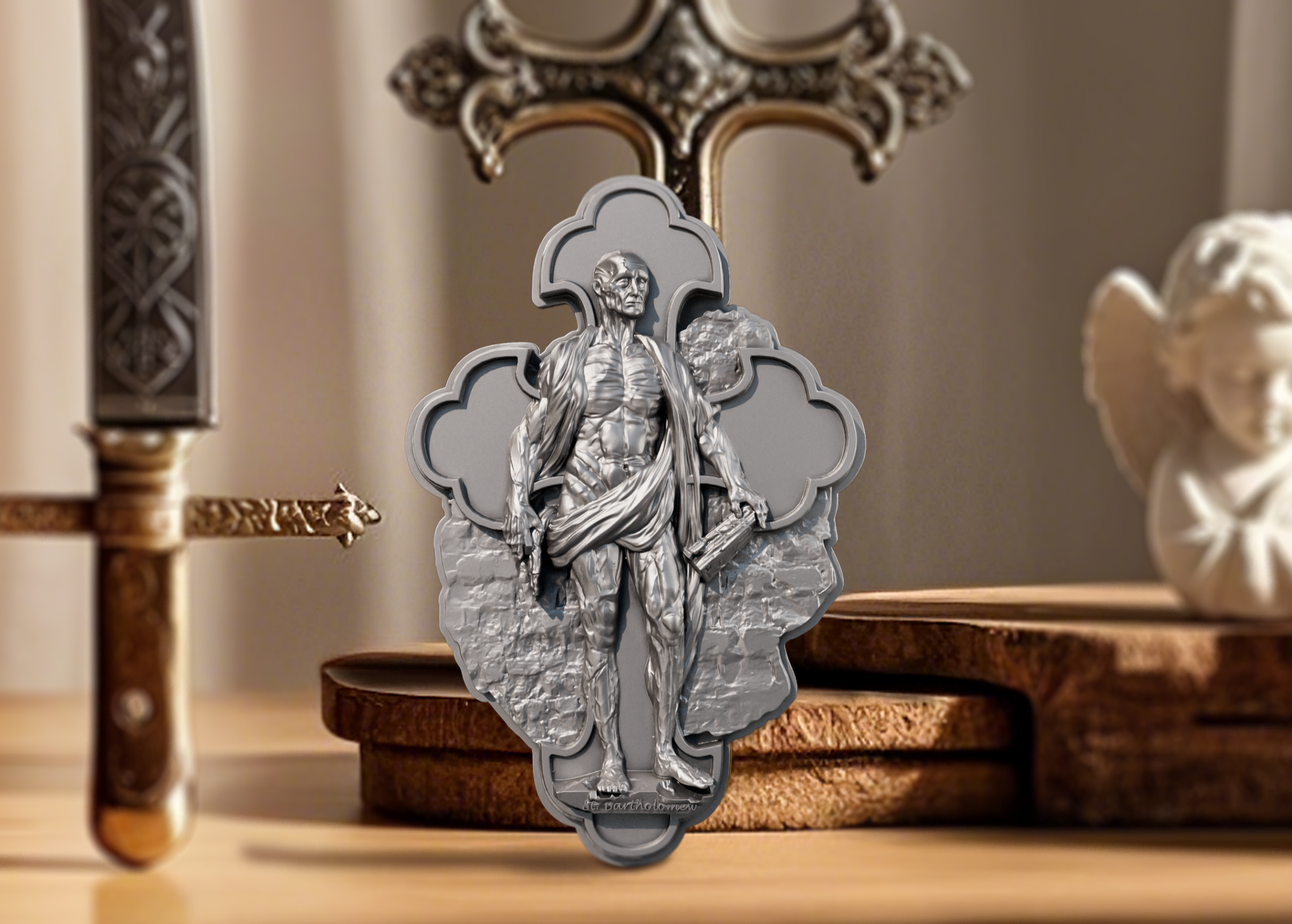 St. Bartholomew: 12 Apostles Series 2 oz Antiqued Silver Coin Cameroon 2025