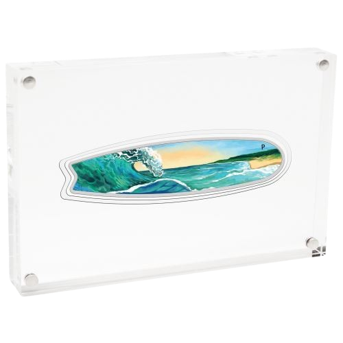 Miniature : SURFBOARD 2 OZ 999.9 SILVER PROOF COIN $2 TUVALU 2020