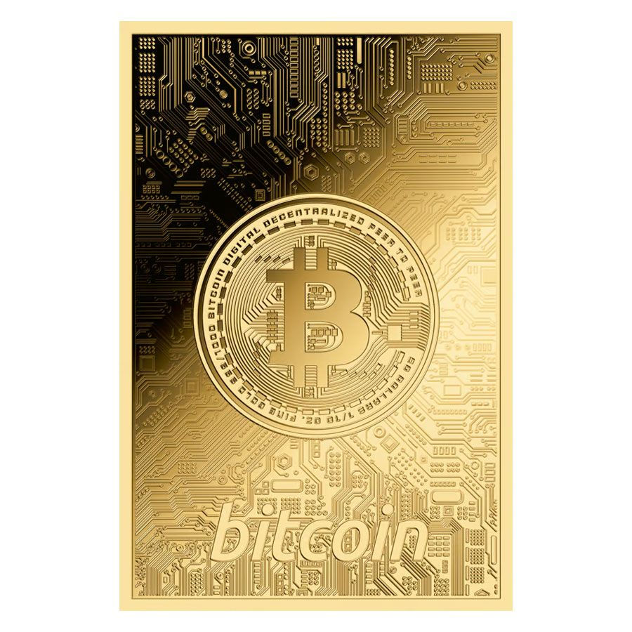 Miniatura: Bitcoin - 1/10oz .999 Gold Coin-Bar in Wooden Frame - 50$ Liberia