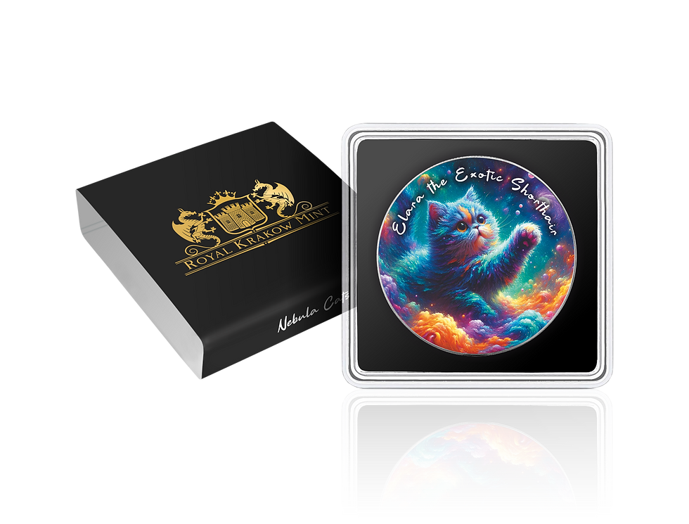 Miniatura: Elara the Exotic Shorthair - Nebula Cats Series - 1oz .999 Silver Eagle 1$ 2025