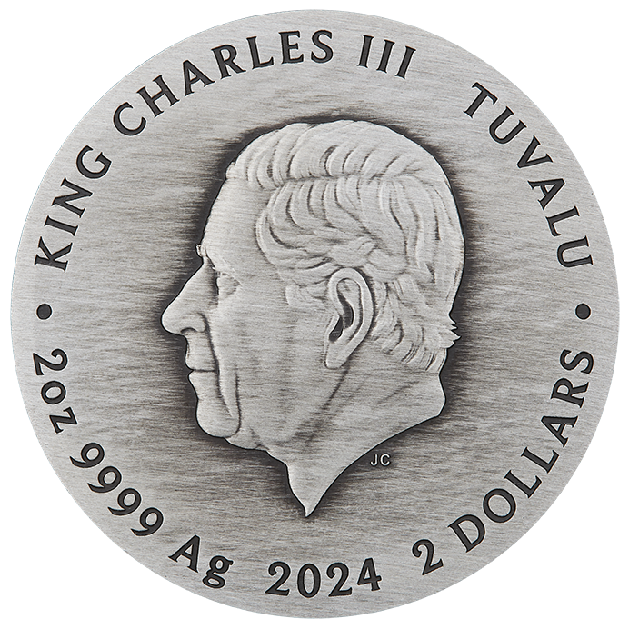 Miniature : NINJA TURTLES Teenage Mutant 40th Anniversary 2 Oz Silver Coin 2$ Tuvalu 2024