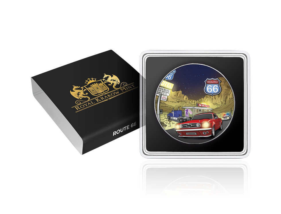 Miniatura: Route 66 - America's Famous Roads series - 1 Oz Silver 1$ USA 2025