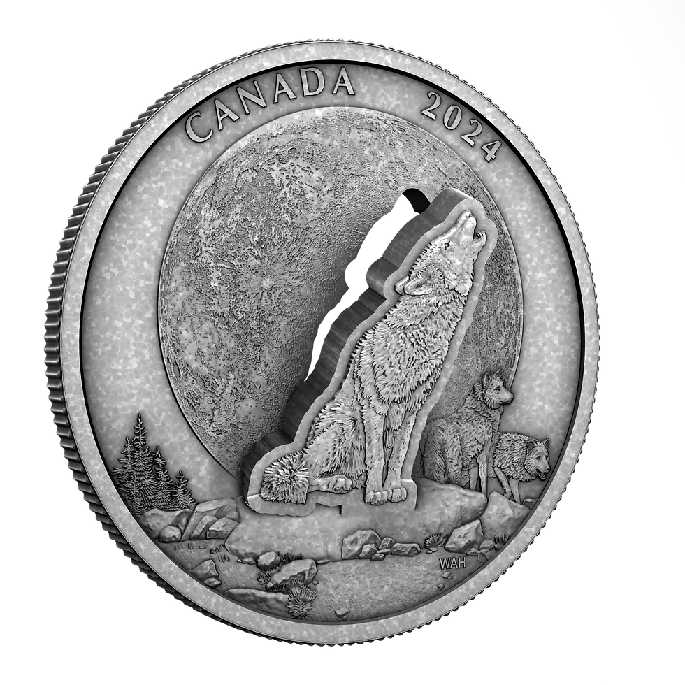 Thumbnail: The Howling Wolf 2 oz 999.9 Silver Coin $30 Canada 2024