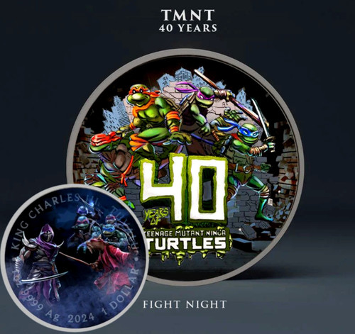 Fight Night - 40th Ann Teenage Mutant Ninja Turtle TMNT 1oz .999 Silver ...