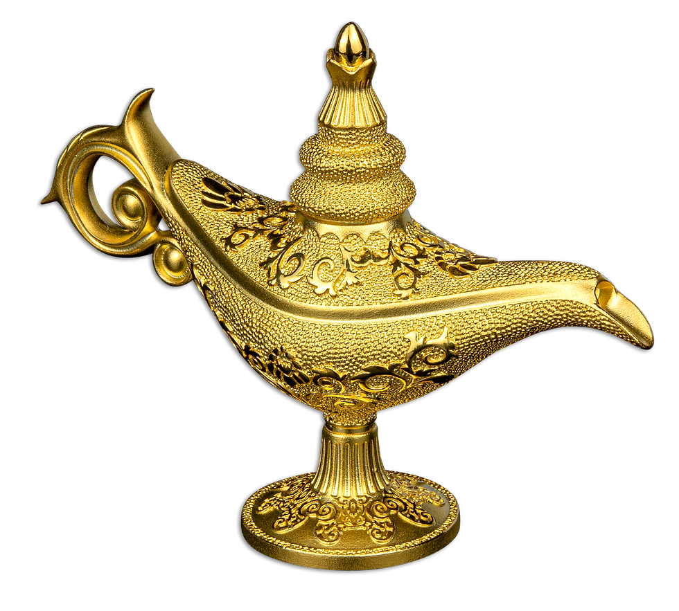 Miniatura: ALADDIN'S MAGICAL LAMP 5oz .999 Silver Djibouti 2023
