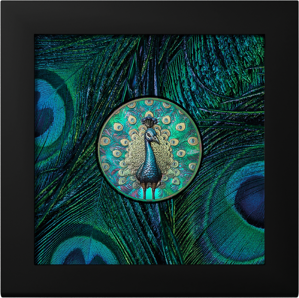 Miniatura: Spectrum - Peacock 1 oz 999.9 Silver Coin 5$ Cook Islands 2025
