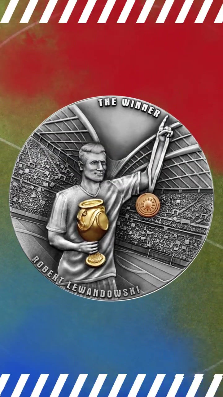Miniatura: Winner - Robert Lewandowski The way to the dreams 2oz Silver 5$ Niue 2023
