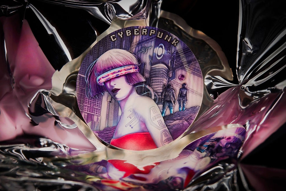 Miniatura: Cyberpunk - The Punk Universe 200g .999 High Relief Silver UV $15 Niue 2024