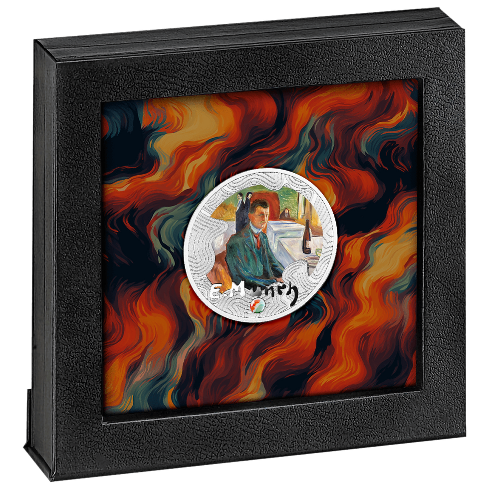 Miniature : Self-Portrait with a Bottle of Wine Edvard Munch 160th Ann Silver Cameroon 2024