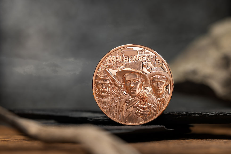Miniatura: WILD WEST Legends 50g Copper Coin 1$ Cook Islands 2024 With Box