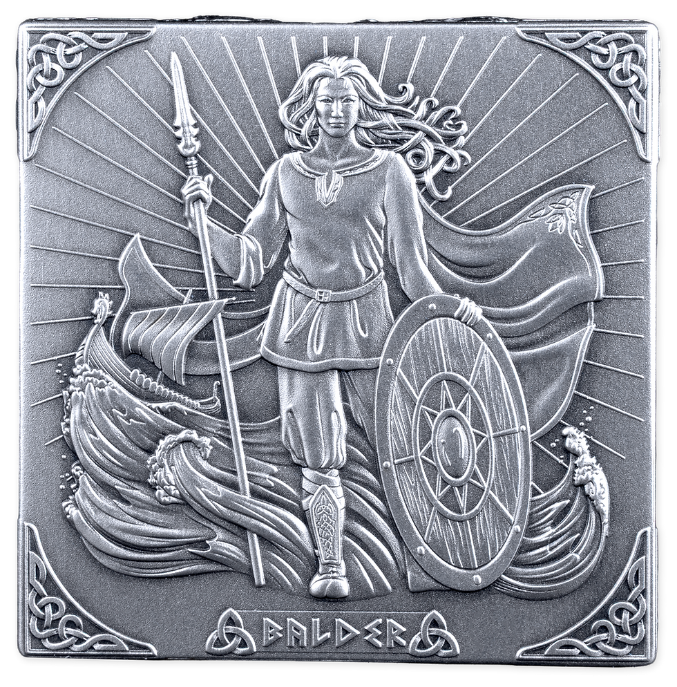 Miniatura: Norse Gods - 1kg Kilo .999 Silver Cube Coin - 500 Francs CFA Burundi 2026