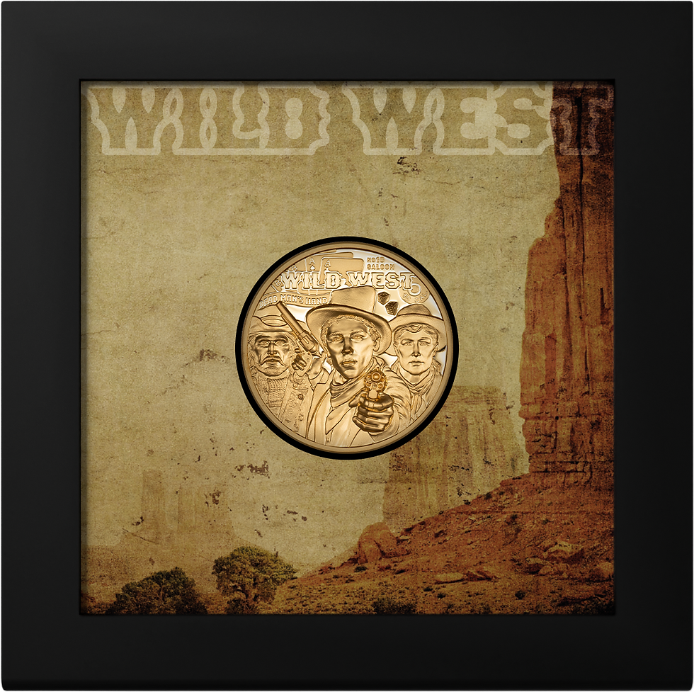 Miniatura: WILD WEST Legends 1oz  999.9 Gold Coin 250$ Cook Islands 2024