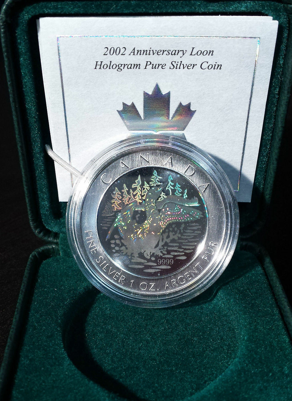 Miniaturbild: 2002 Canadian $5 Flying Loon 15th Anniv of the Loon Dollar 1 oz Proof Silver