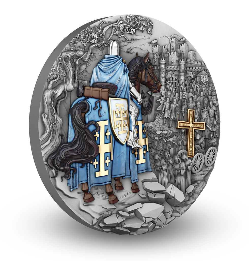 Miniature : Jerusalem Knights: Holy Knights series - 2oz .999 Silver Coin - 5$ Niue 2026