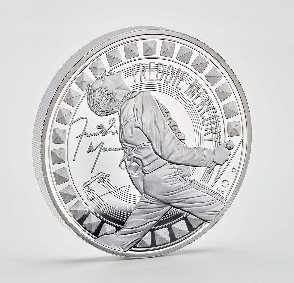 Miniatura: FREDDIE MERCURY Legends Of Music 5 Oz Silver Coin 10 Pounds United King 2025
