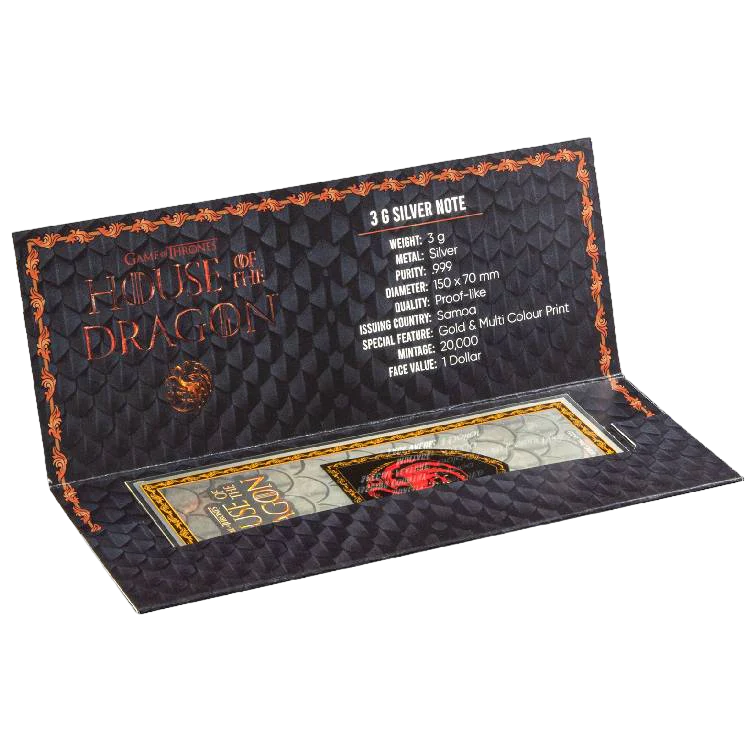Thumbnail: Game of Thrones - House of the Dragon Targaryen Silver Note - DELUXE Packaging