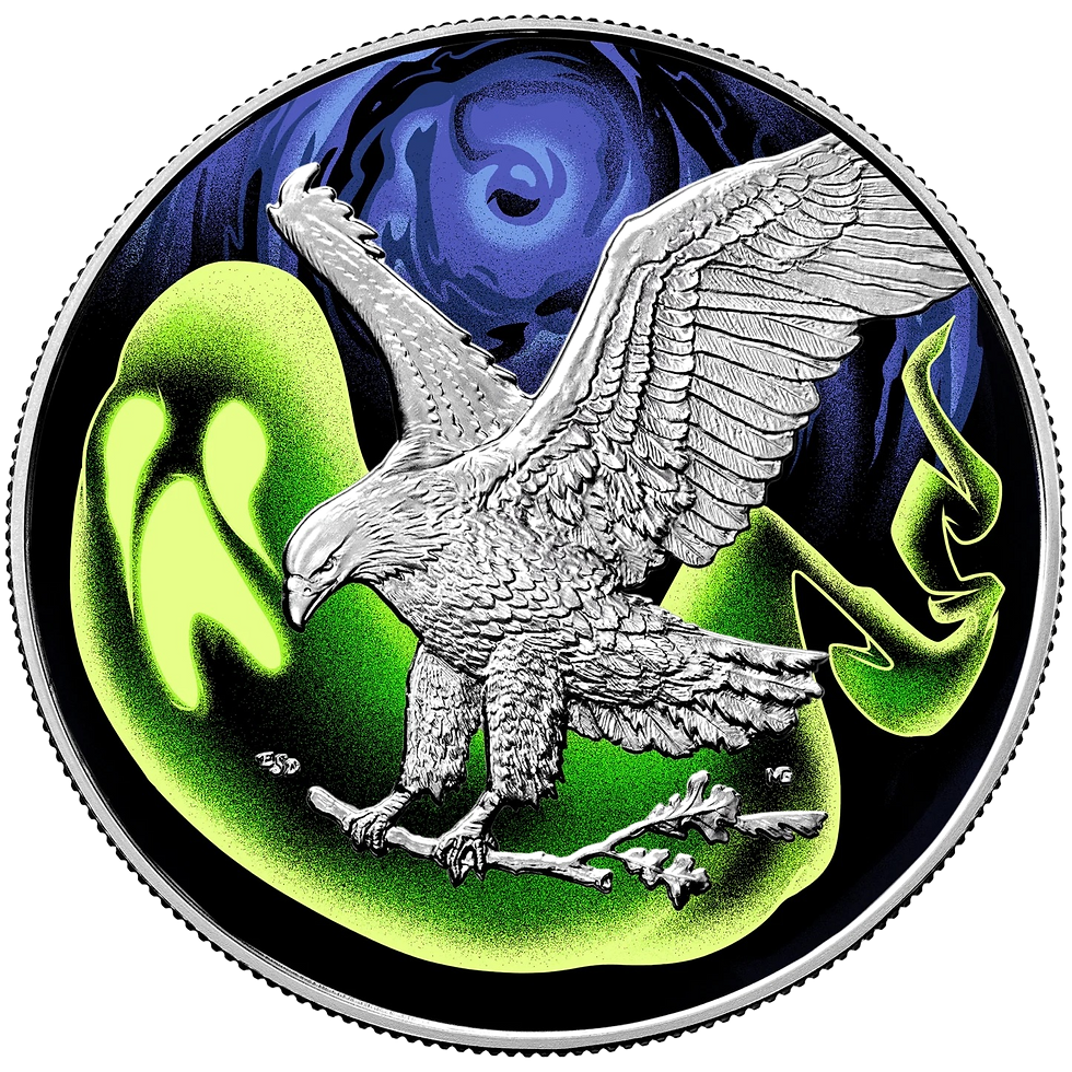 Thumbnail: 2024 U.S. Eagle Chromatics Halloween Grim Reaper Edition 1 oz Silver Coin