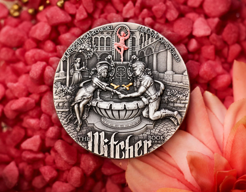 Miniatura: Season of Storms - The Witcher Book Series 2oz High Relief Silver - $5 Niue 2025