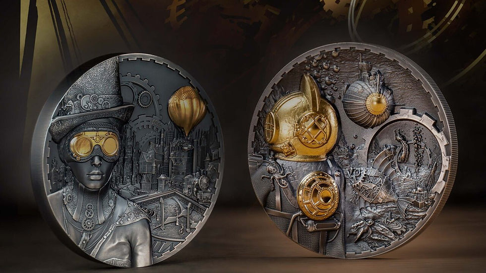 Miniatura: NAUTILUS Steampunk 1Kg Kilo Silver Coin 100$ Cook Islands 2024