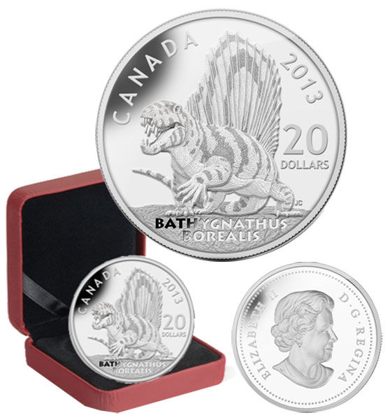 Miniatura: 2013 Canadian $20 Dinosaurs of Canada: Bathygnathus Borealis - 1 oz Fine Silver