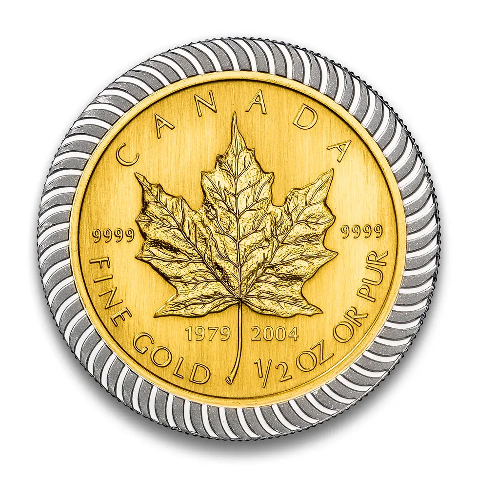Thumbnail: Canada Gold 2004 Set 25th Anniversary Gold Maple Leaf Coin Set, 6-coins MS 1.9oz