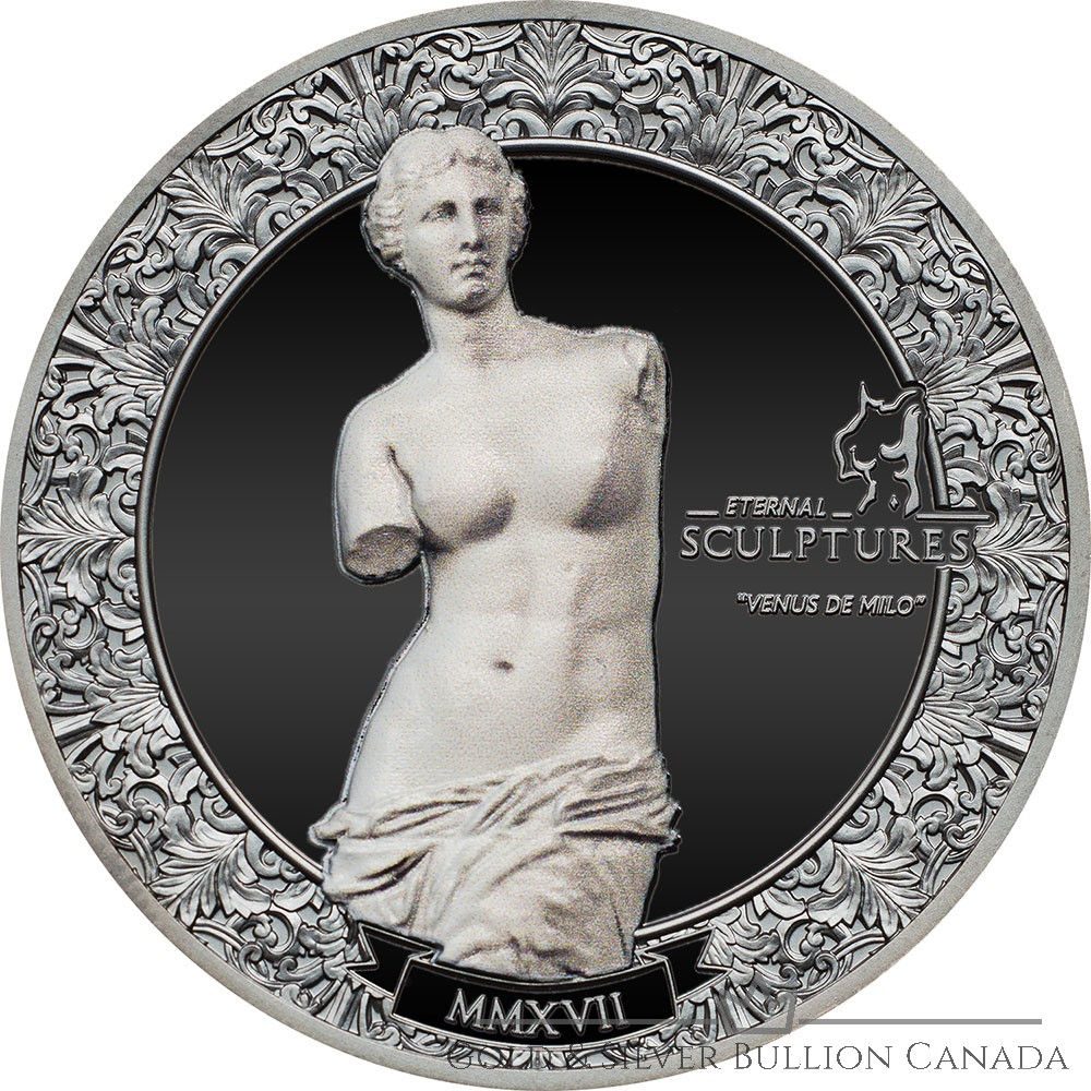 VENUS DE MILO Eternal Sculptures Aphrodite 2 Oz Silver Coin 10$ Palau 2017