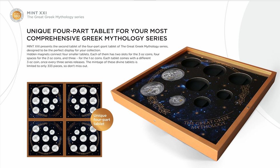 Miniature : WOODEN DISPLAY CASE for “Great Greek Mythology” Silver Coin Series 4 of 4