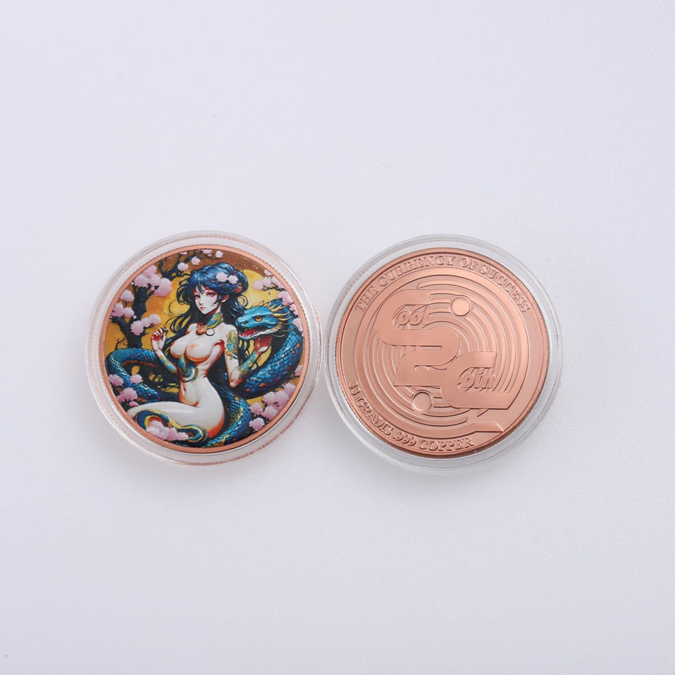 Miniatura: 2025 Year of the Spicy Lunar Snake 33g Colorized Copper Round in Card