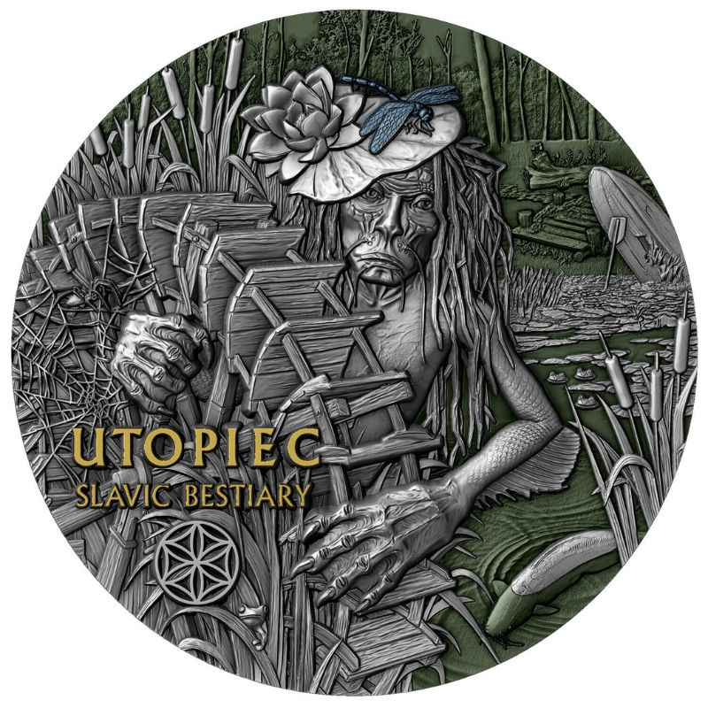 Miniature : UTOPIEC Slavic Bestiary 3oz Antique finish Silver Coin 2000 Francs Cameroon 2024