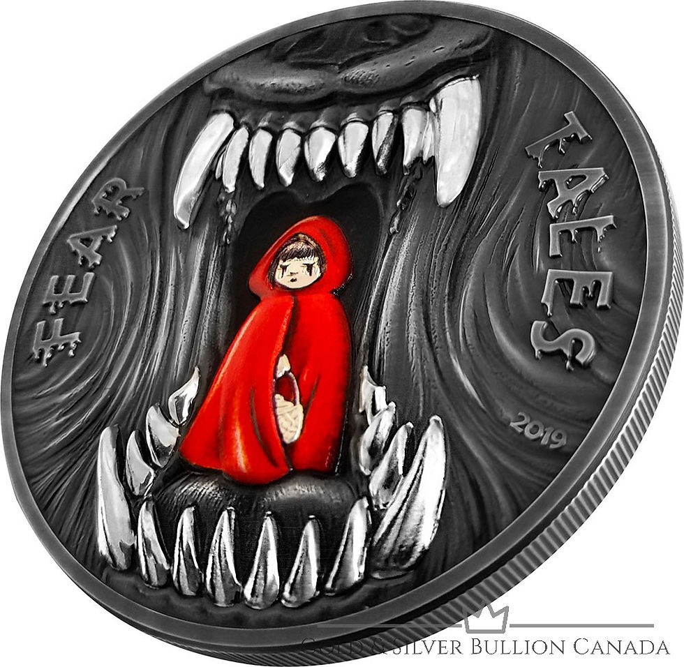 Miniatura: Palau 2 oz CAPPUCCETTO ROSSO FEAR TALES $ 10 Moneta Argento 2019 Antique finish