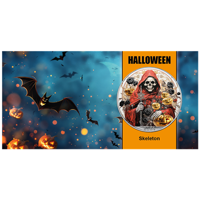 Miniatura: 2024 U.S. Eagle Halloween - Skeleton Edition 1 oz Silver Coin