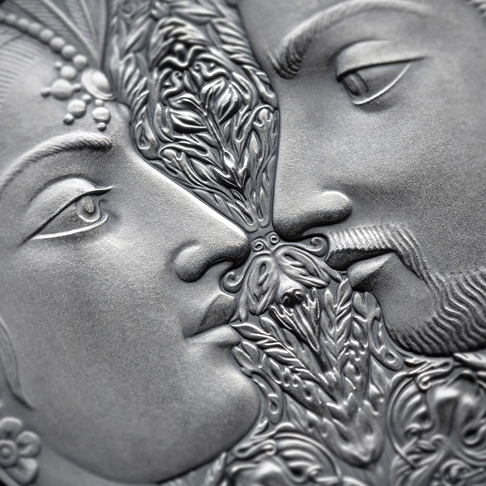 Miniatura: KAMA SUTRA IV Moments of Love 3 Oz Silver Coin 3000 Francs Cameroon 2022