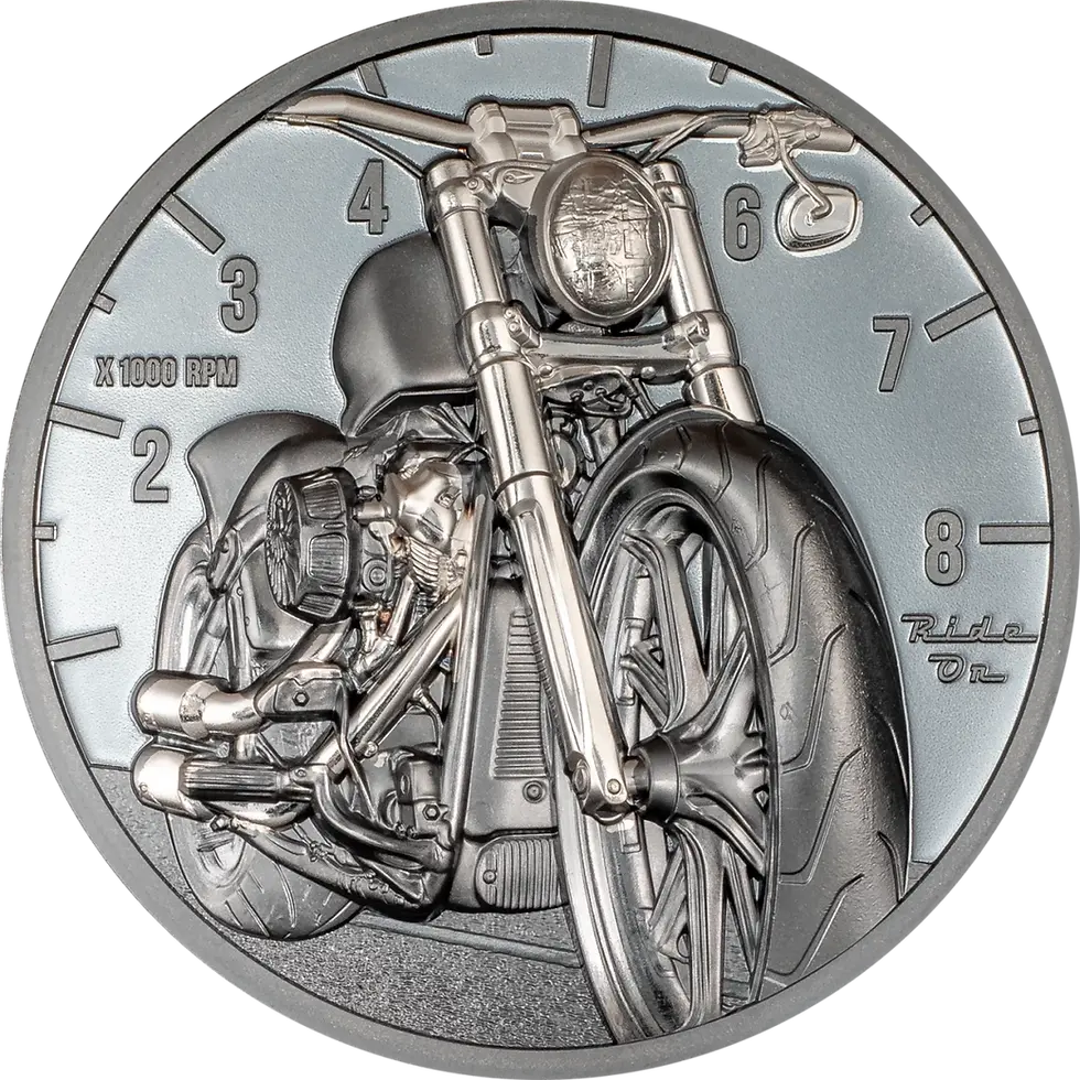 Miniaturbild: MOTORBIKE Journey 2 Oz Silver Coin 10$ Cook Islands 2024