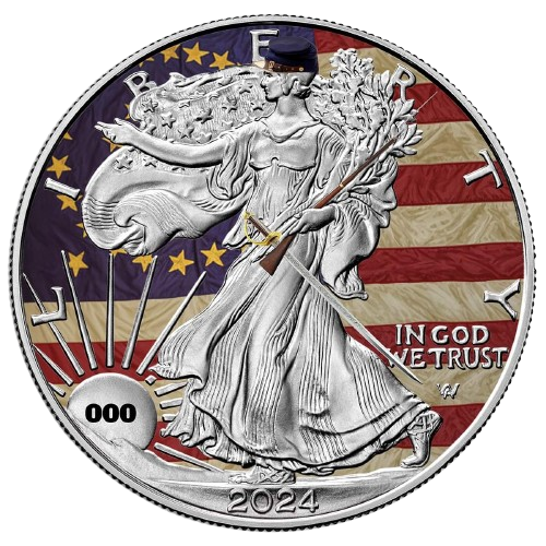 Thumbnail: 2024 U.S. Eagle Lady Liberty in Arms - Civil War Edition 1 oz Silver Coin