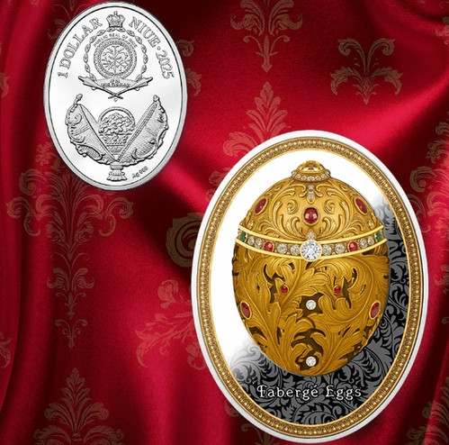 NECESSAIRE EGG - Faberge Eggs Series Coin With Crystal Insert - 1