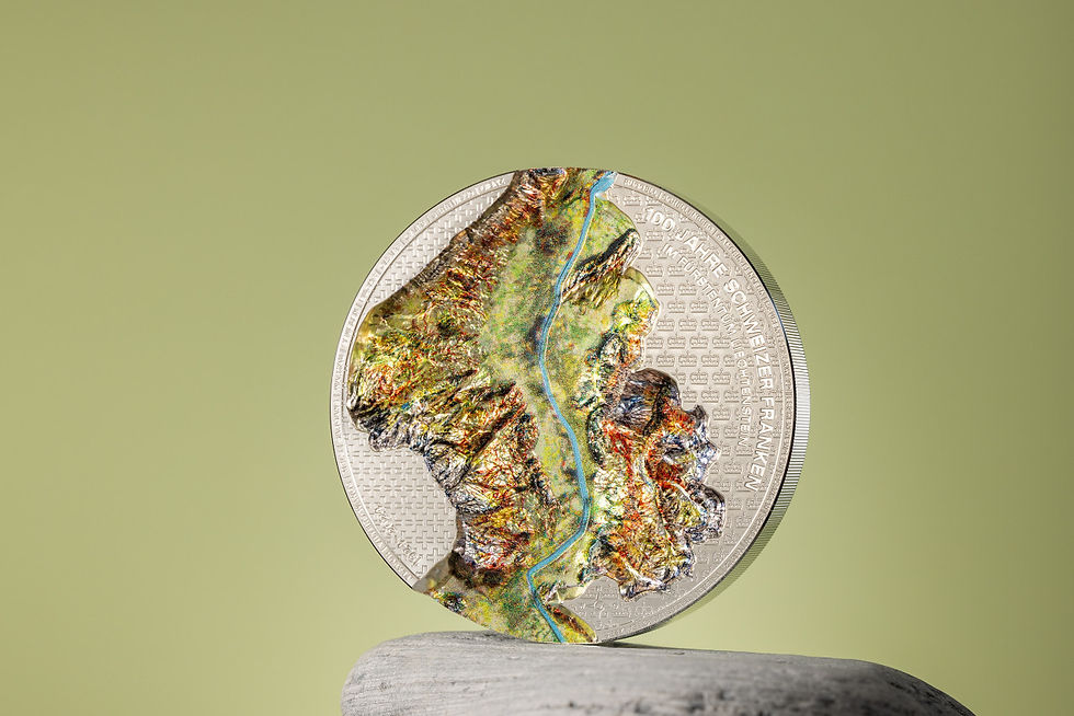 Thumbnail: RHINE VALLEY 100 Years Swiss Franc 1 Kg Kilo Silver 100Francs Liechtenstein 2024