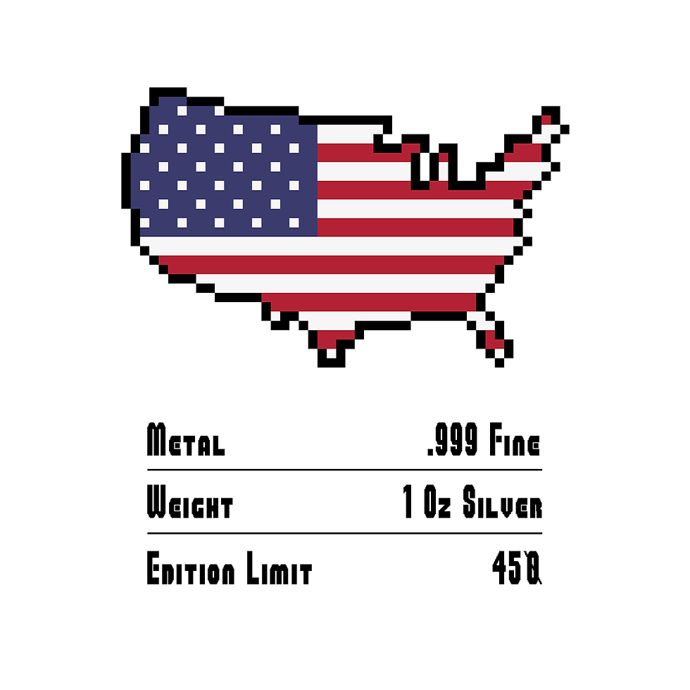Miniatura: 8-Bit Bullion Donald Trump for President Colorized 1oz .999 Silver Art Bar 2024