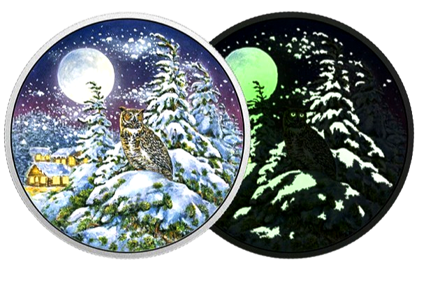 2017 $30 Animals in the Moonlight: Great Horned Owl - 2oz 999.9 Silver Coin