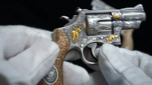 Revolver Gun 3D Shapped - 5oz .999 Silver Coin 3000 Francs