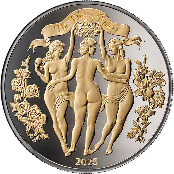 Miniaturbild: The Three Graces Enigma Edition 1oz .999 Silver Coin 1000 Francs Cameroon 2025