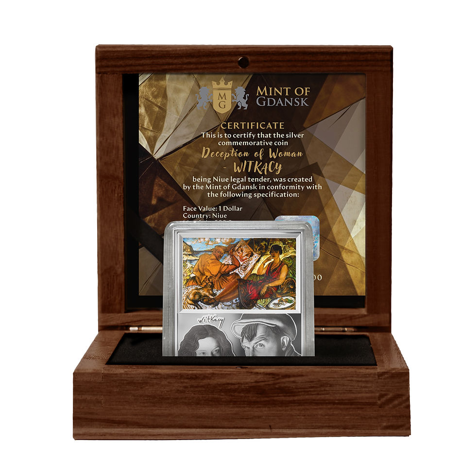 Miniaturbild: Witkacy - The Deception of Woman 1oz .999 Silver Coin $1 Niue 2025