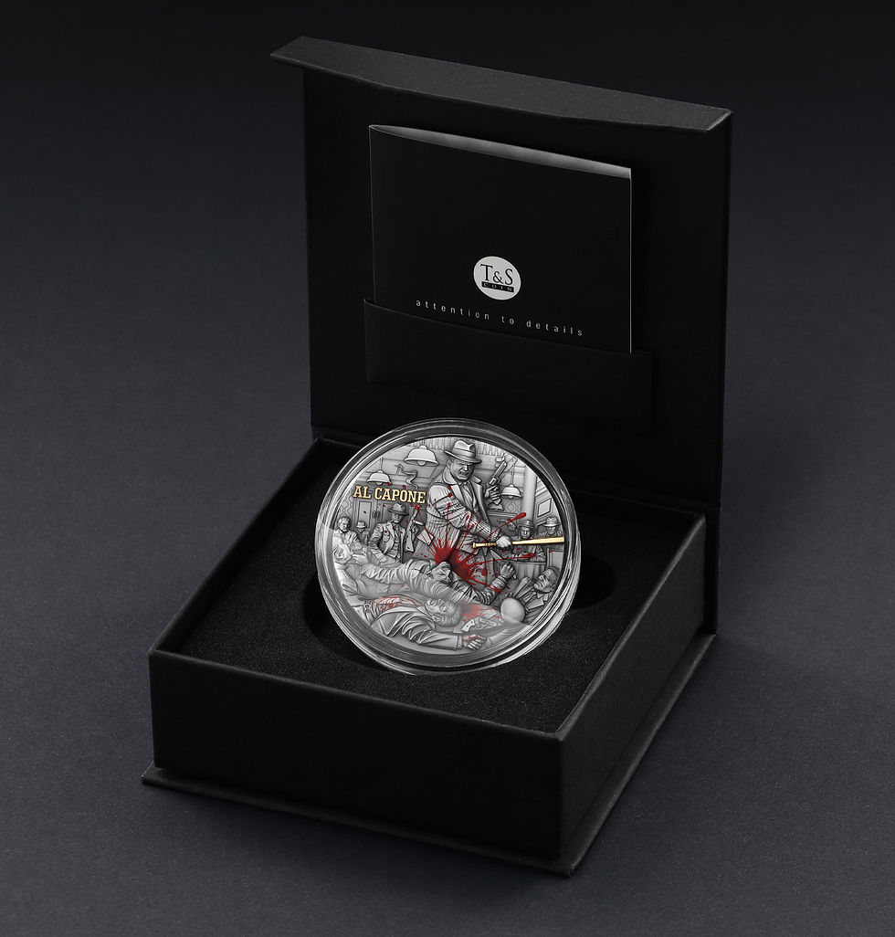 Miniatura: AL CAPONE: Empires of Crime series - 2oz .999 High Relief Silver $5 Niue 2025