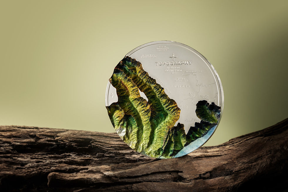 Miniaturbild: HAWAII Topography 1 Kg Kilo Silver Coin 100$ Cook Islands 2025