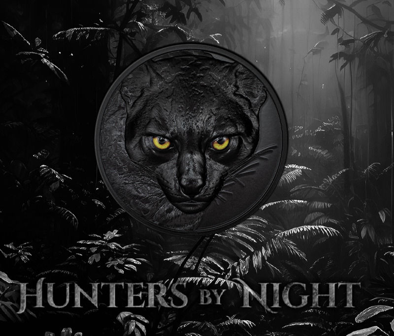 OCELOT Hunters By Night 2 Oz Silver Coin 10$ Palau 2024