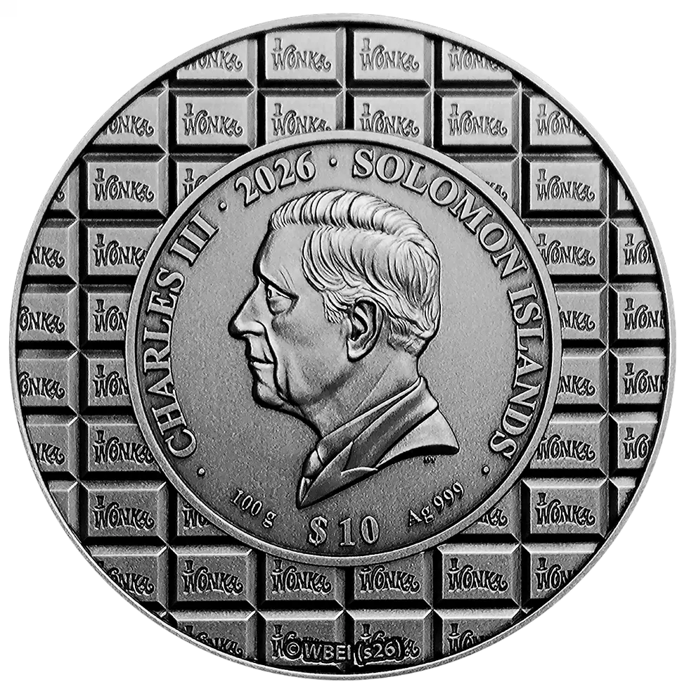 Miniature : Willy Wonka and the Chocolate Factory - 100g .999 Silver Coin - $10 Solomon2026